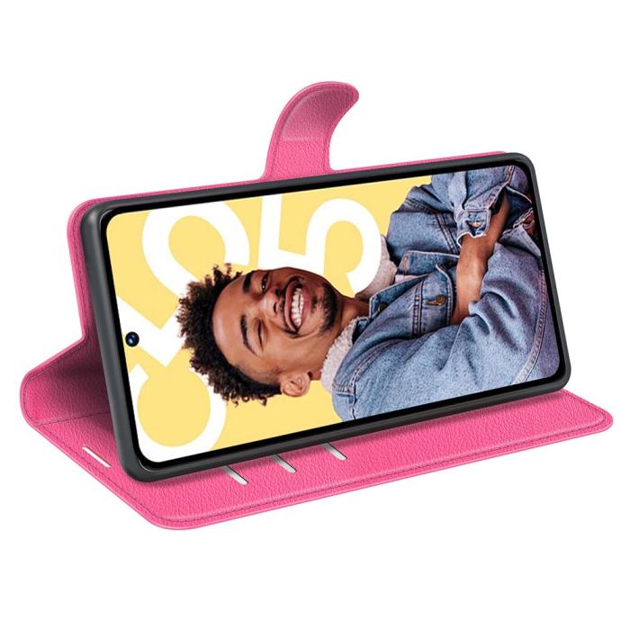 Bild 3, Google Pixel 8 Fodral Litchi Textur Rosa
