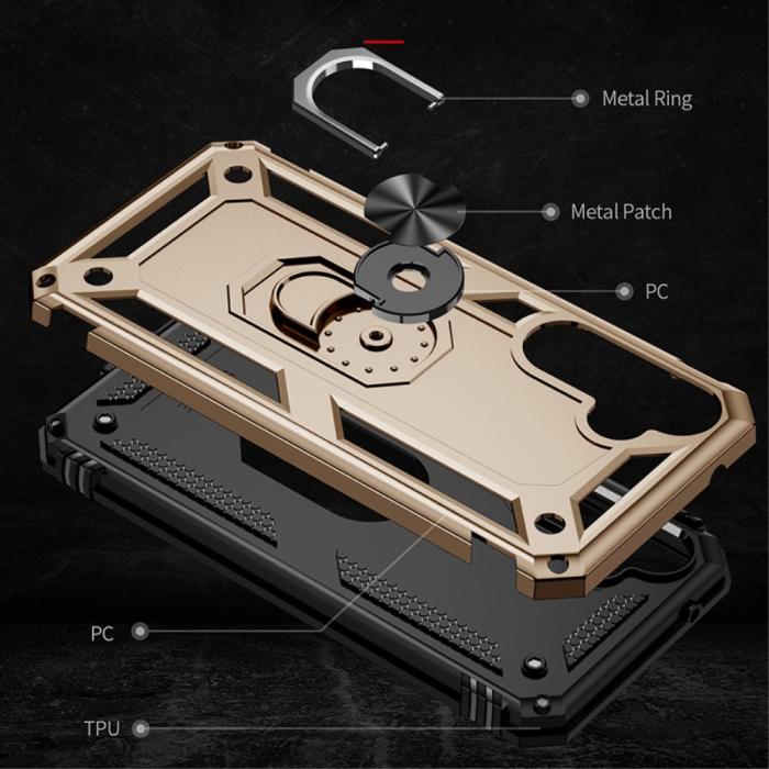 Bild 3, Samsung Galaxy S23 FE Skal Ring Hybrid Armor Guld