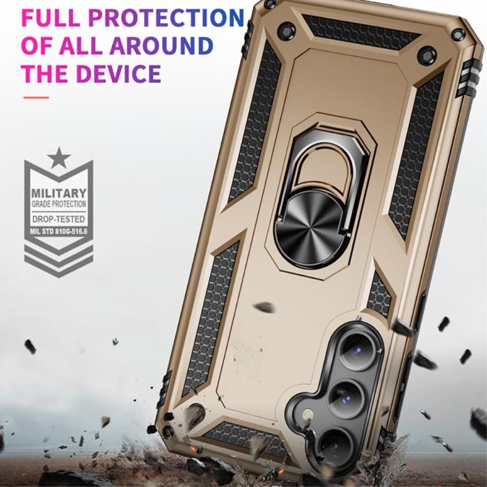 Bild 4, Samsung Galaxy S23 FE Skal Ring Hybrid Armor Guld