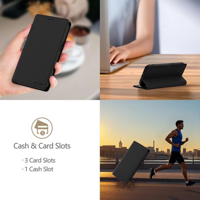 Bild 5, Tech-Protect iPhone 17e / 16e Fodral Wallet RS Svart / Röd