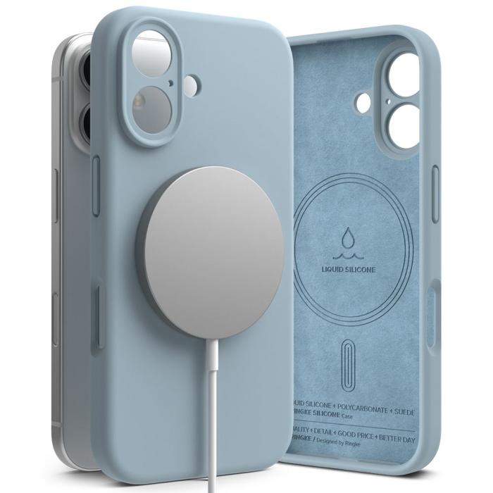 Bild 1, Ringke iPhone 16 Skal MagSafe Silikon Blå