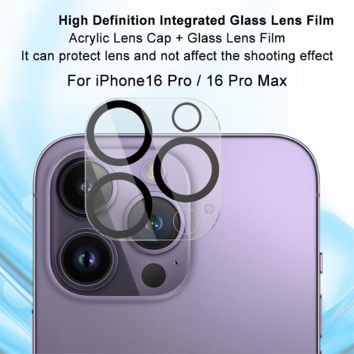 Bild 2, IMAK iPhone 16 Pro/16 Pro Max Linsskydd Härdat Glas