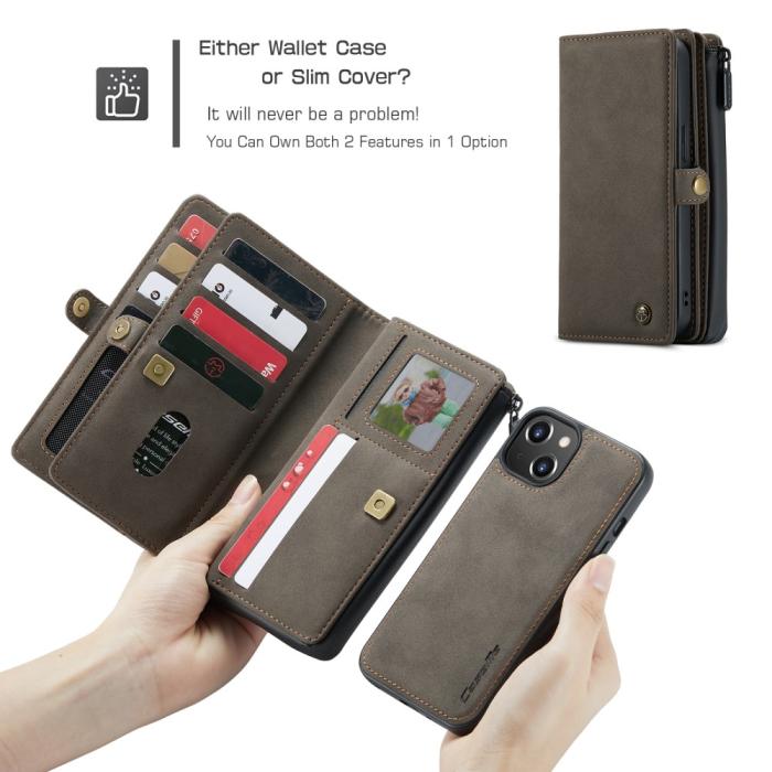 Bild 3, CASEME iPhone 13 Fodral/Skal Magnet 2in1 Multifunktionell Brun