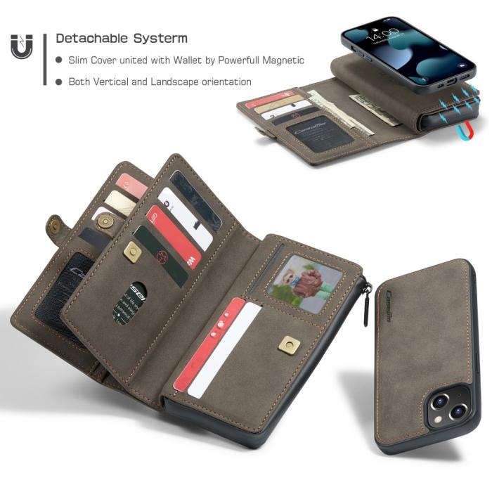 Bild 4, CASEME iPhone 13 Fodral/Skal Magnet 2in1 Multifunktionell Brun