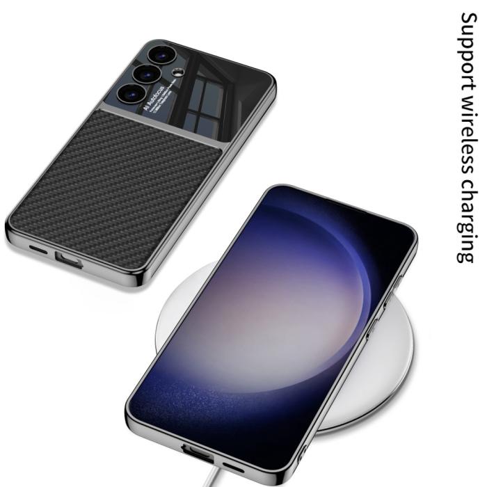 Bild 4, GKK Galaxy S24 Plus Skal Hybrid Läder Kolfiber Textur
