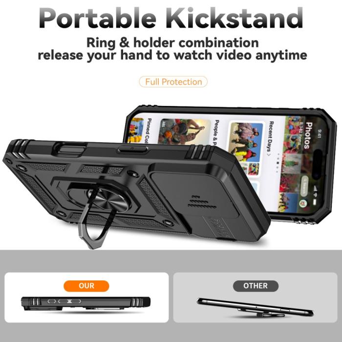 Bild 3, iPhone 16 Pro Skal CamShield Ring Hybrid Svart