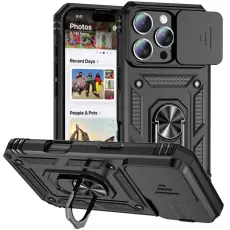 iPhone 16 Pro Skal CamShield Ring Hybrid Svart