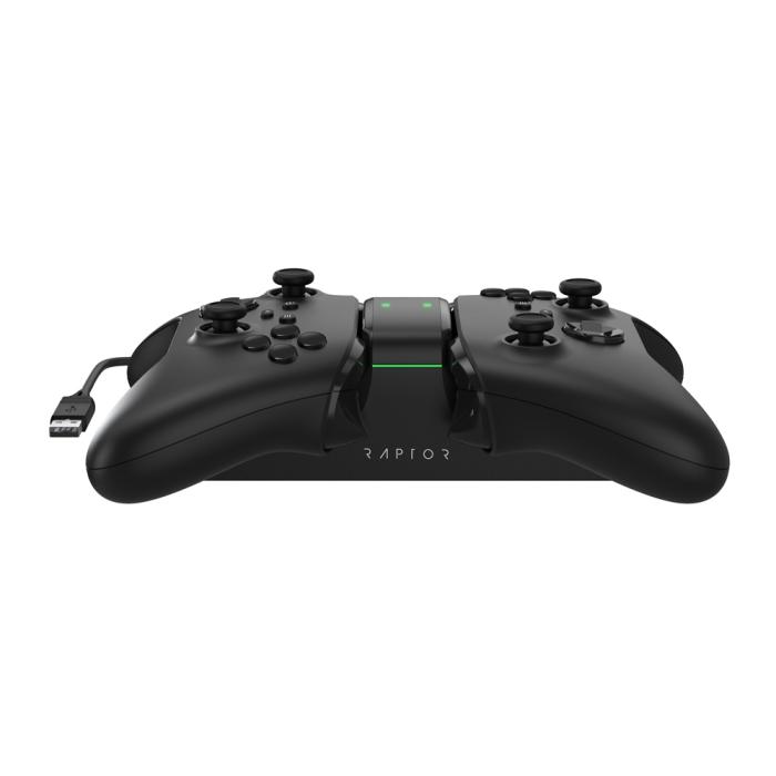 Bild 3, RAPTOR Laddare För Handkontroll Dubbel XBOX Svart