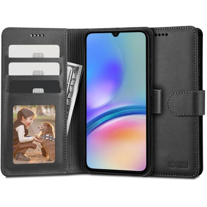 Bild 1, Tech-Protect Samsung Galaxy A05s Fodral Läder Svart