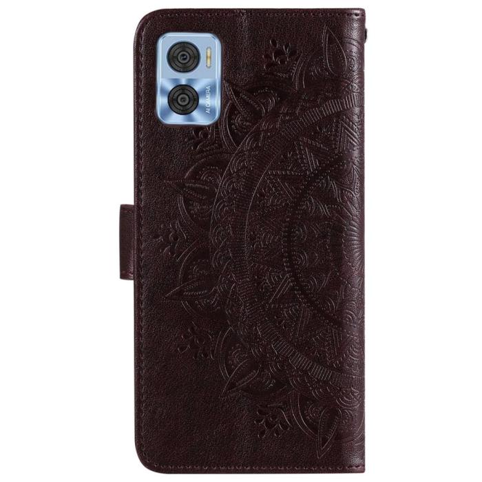 Bild 5, Motorola Moto E22i Fodral Mandala Läder Brun