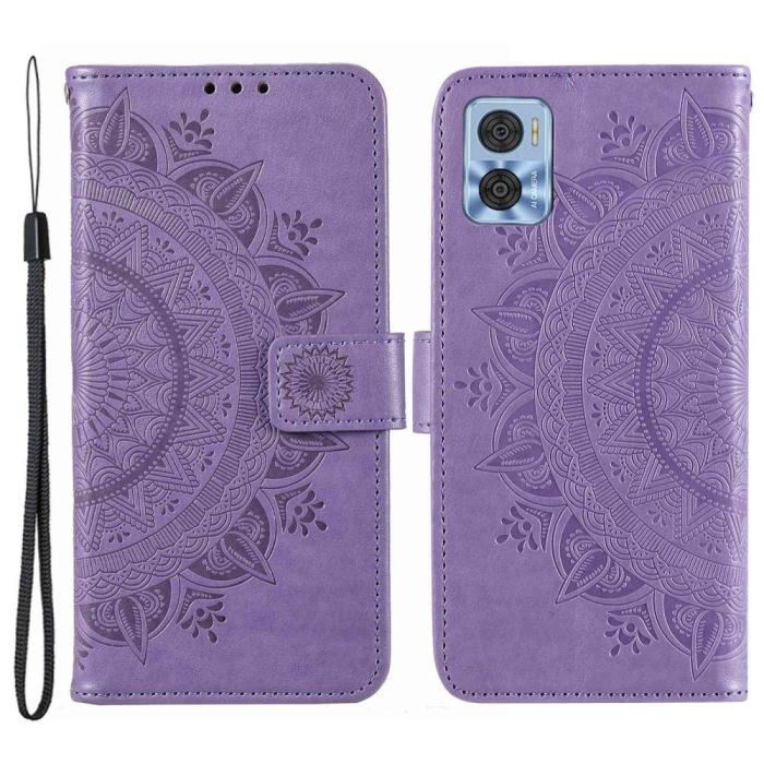 Bild 1, Motorola Moto E22i Fodral Mandala Läder Lila