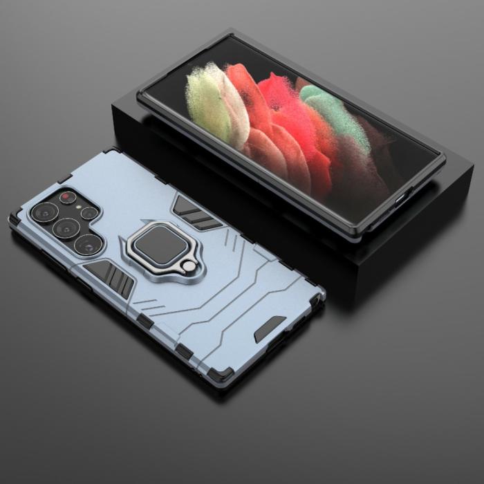 Bild 4, Samsung Galaxy S23 Ultra Skal Hybrid Ring Blå
