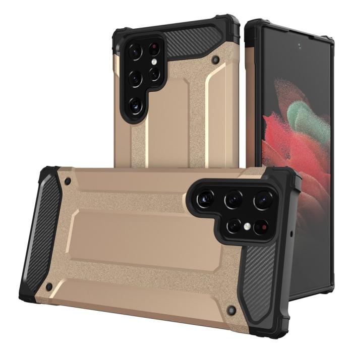 Bild 1, Samsung Galaxy S23 Ultra Skal Shockproof Hybrid Armor Guld