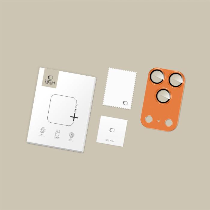 Bild 2, Tech-Protect iPhone 17 Pro Linsskydd CamFull Fit+ Cosmic Orange