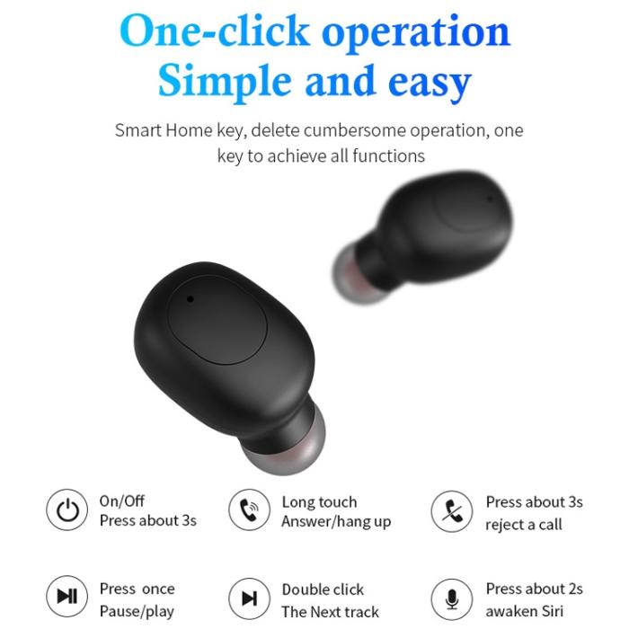 Bild 4, Trådlösa In-Ear Hörlurar - Svart