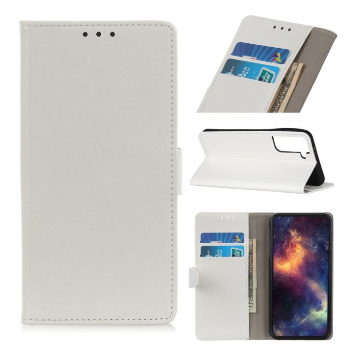 Bild 1, Samsung Galaxy S21 Plus - Crazy Horse Fodral - Vit