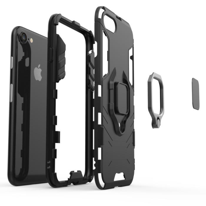 Bild 5, iPhone 7/8/SE (2020/2022) - Hybrid Ring Skal - Svart