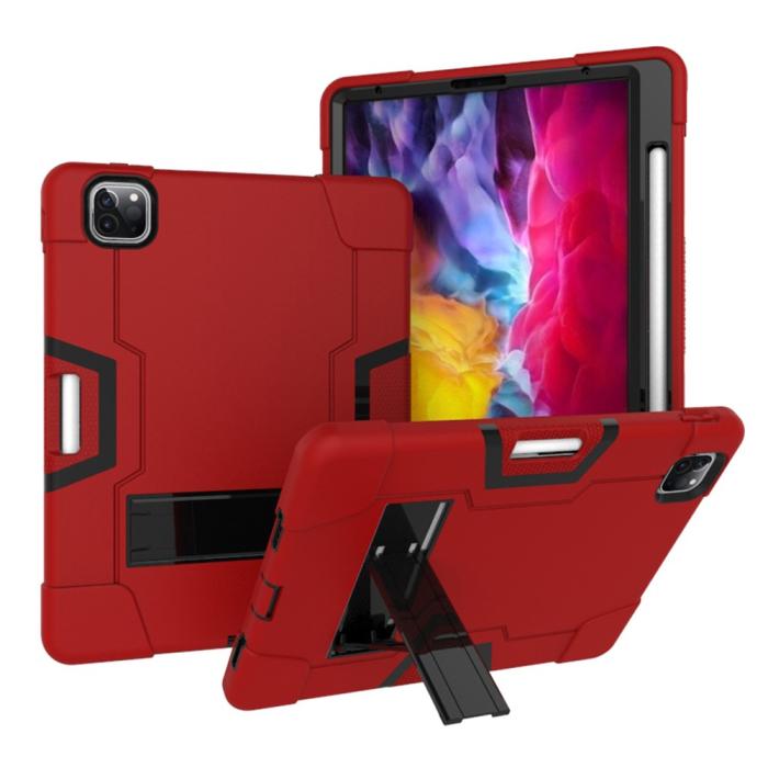Bild 1, iPad Pro 11 (2018/2020/2021) - Shockproof Hybrid Skal Med Kickstand - Röd