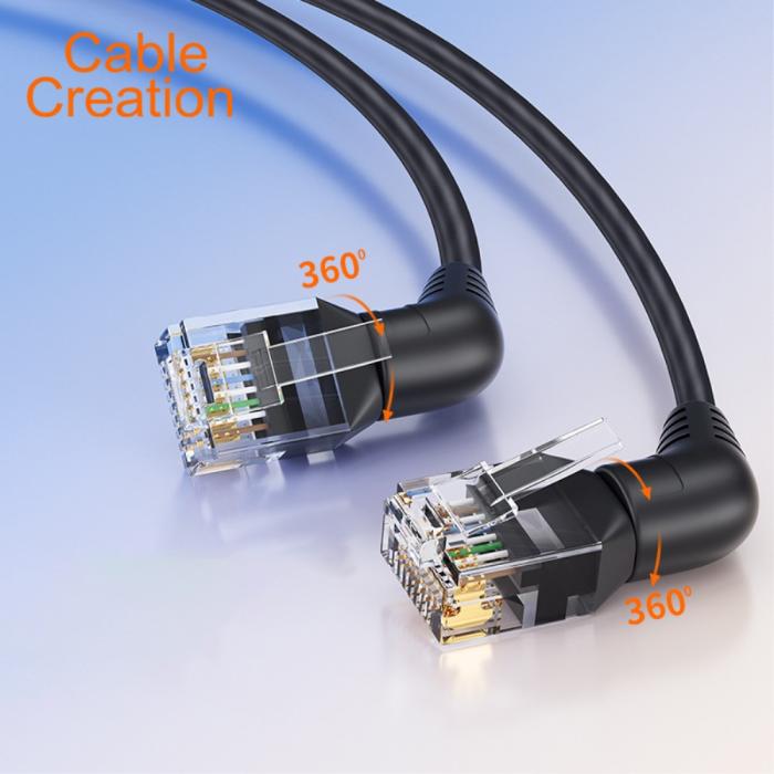 Bild 2, CableCreation 1 m Cat6a RJ45 Nätverkskabel Svart