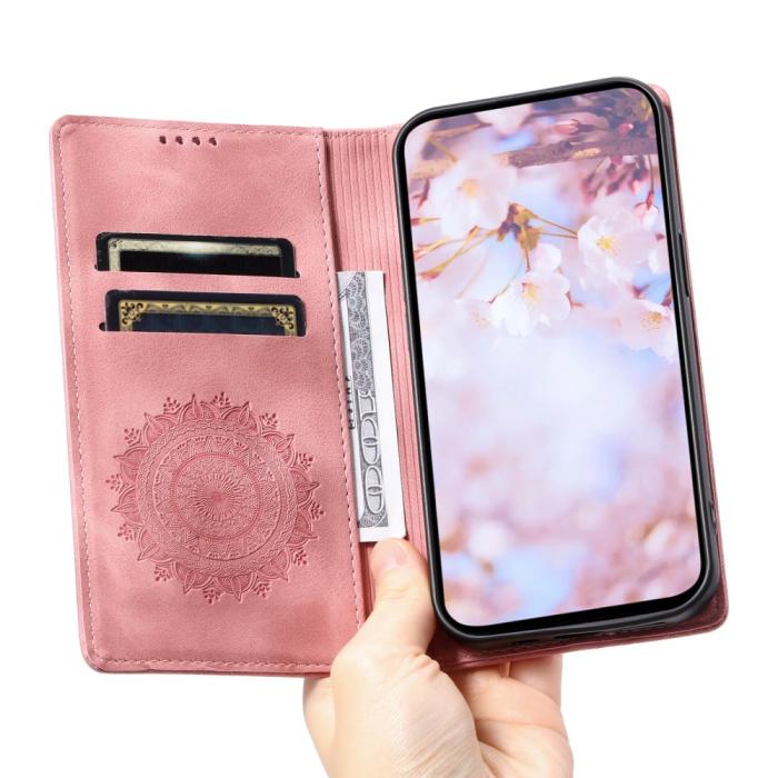 Bild 5, Samsung Galaxy S24 Ultra Fodral Flip Mandala Läder Roséguld