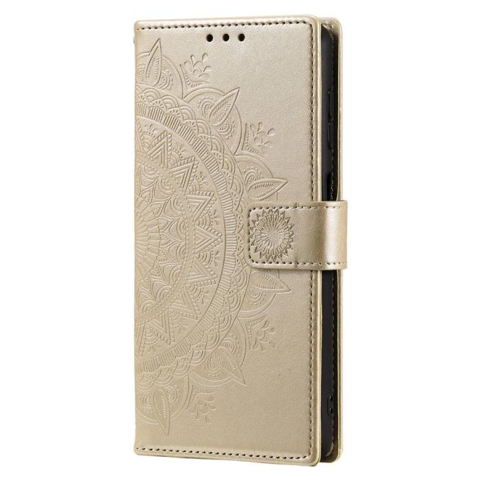 Bild 4, Samsung Galaxy A54 5G Fodral Mandala Läder Guld