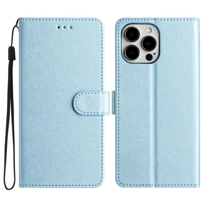 Bild 1, iPhone 16 Pro Max Fodral Silk Textur Med Snodd Ljus Blå