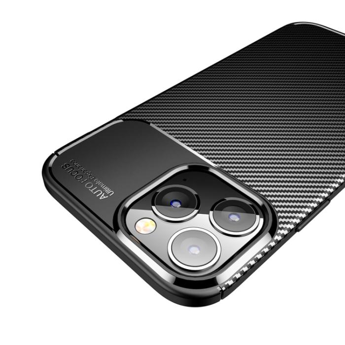 Bild 6, iPhone 14 Plus Skal Kolfiber Textur Blå