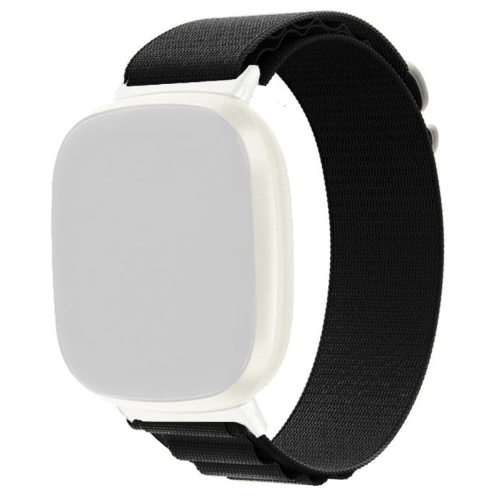 Bild 1, Fitbit Versa 4/Sense 2 Armband Justerbar Nylon Svart