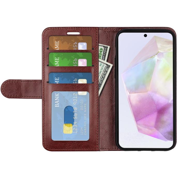Bild 2, Samsung Galaxy A36 5G/A56 5G Fodral Crazy Horse Läder Brun