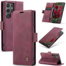 CASEME Samsung Galaxy S25 Ultra Fodral Retro L&auml;der R&ouml;d