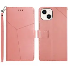 iPhone 15 Fodral Y-Line Läder Roséguld