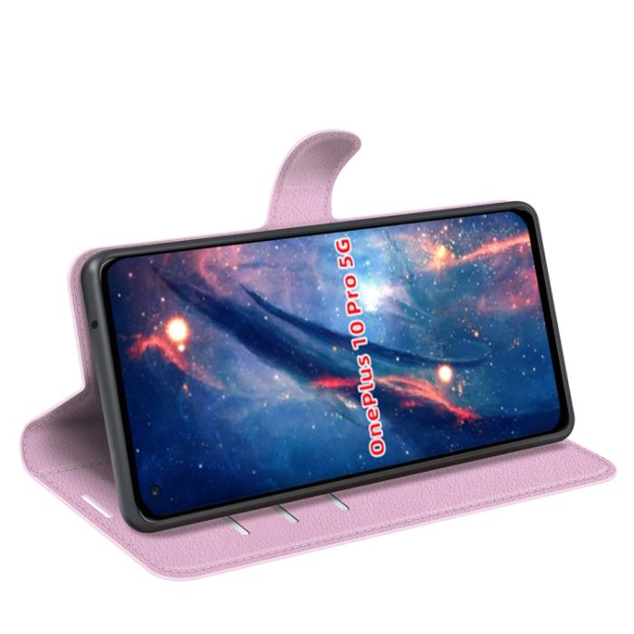 Bild 6, OnePlus 10 Pro 5G Fodral Litchi Textur Ljus Rosa