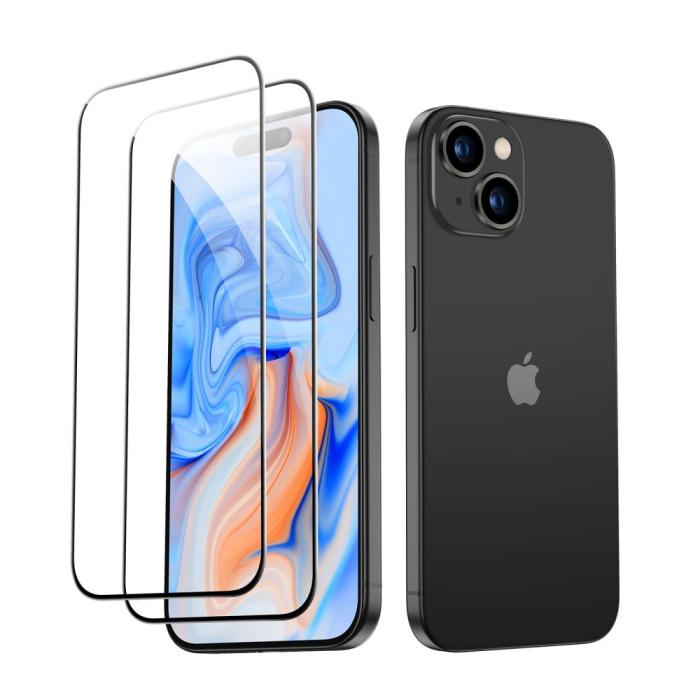Bild 2, ESR iPhone 15 2-PACK Skärmskydd Härdat Glas