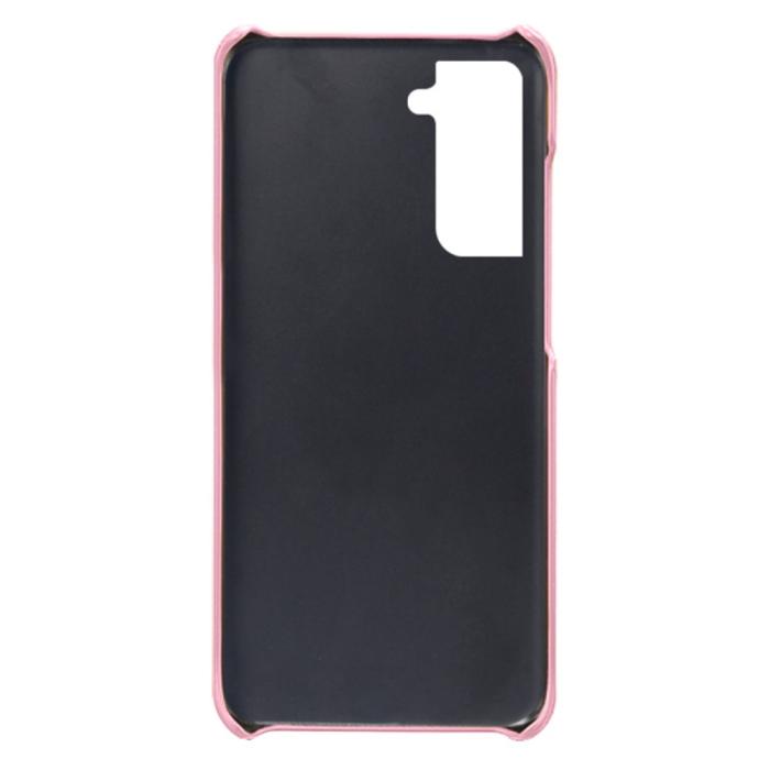 Bild 4, Samsung Galaxy S24 Läderbelagt Skal Med Kortfack Roséguld