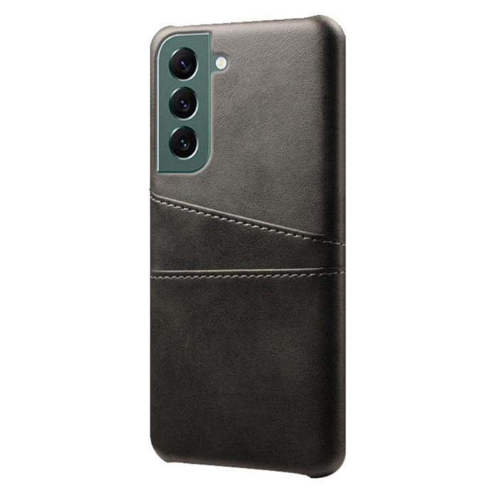 Bild 2, Samsung Galaxy S24 Läderbelagt Skal Med Kortfack Svart