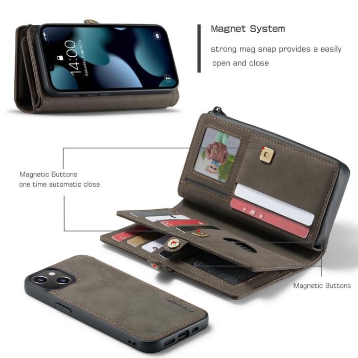 Bild 6, CASEME iPhone 13 Fodral/Skal Magnet 2in1 Multifunktionell Brun