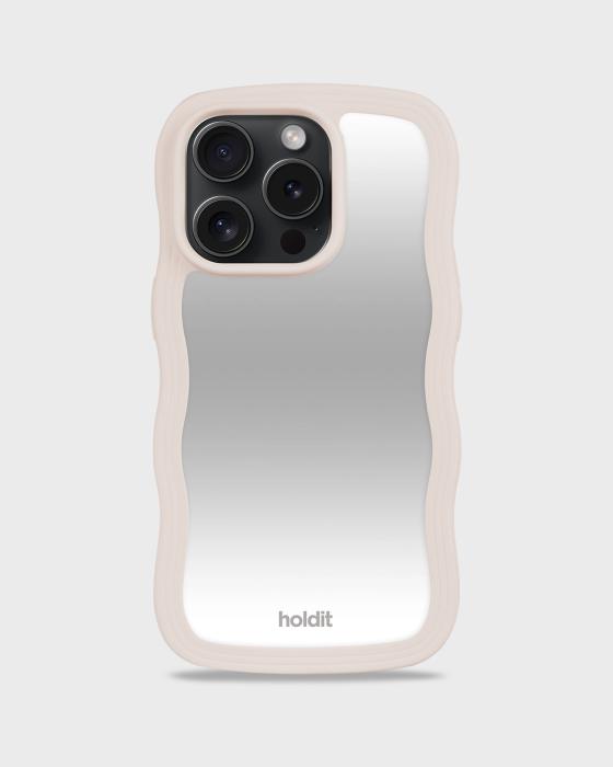 Bild 1, holdit iPhone 15 Pro Skal Wavy Light Beige Mirror