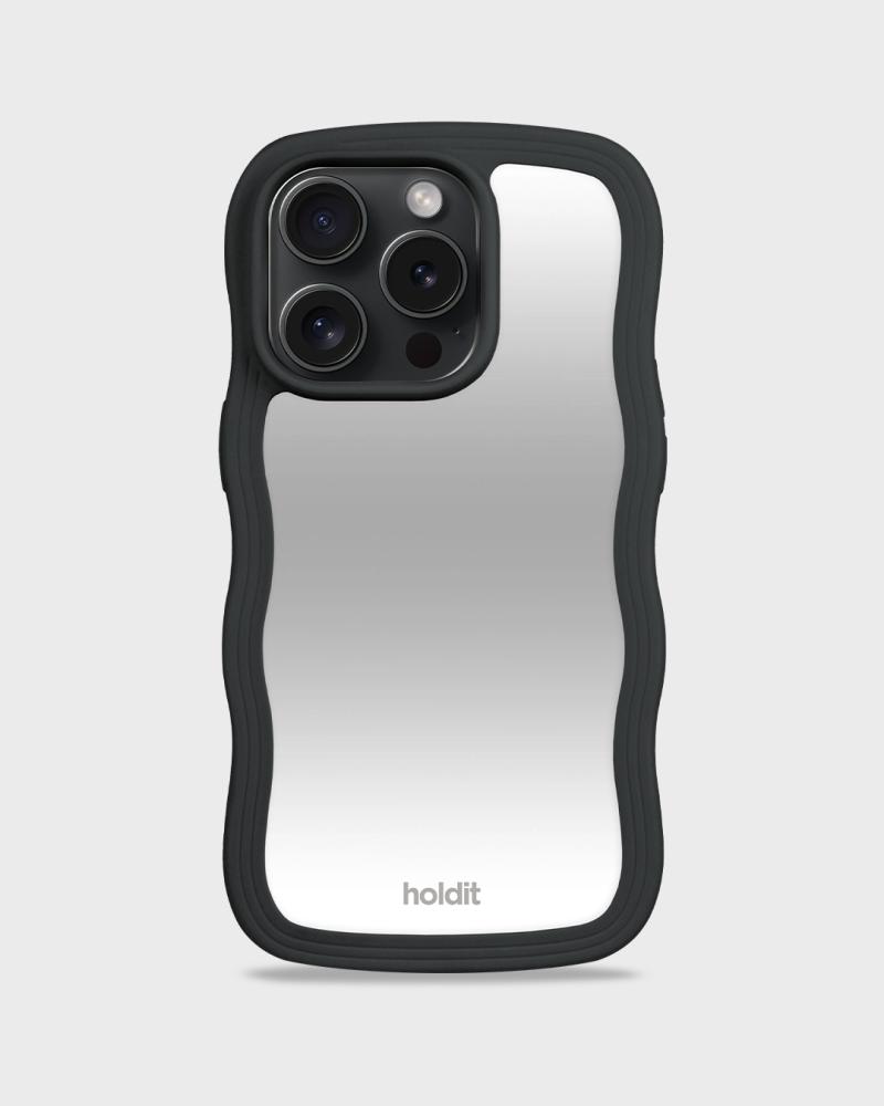 holdit iPhone 15 Pro Skal Wavy Black Mirror