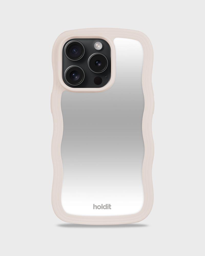 holdit iPhone 15 Pro Skal Wavy Light Beige Mirror