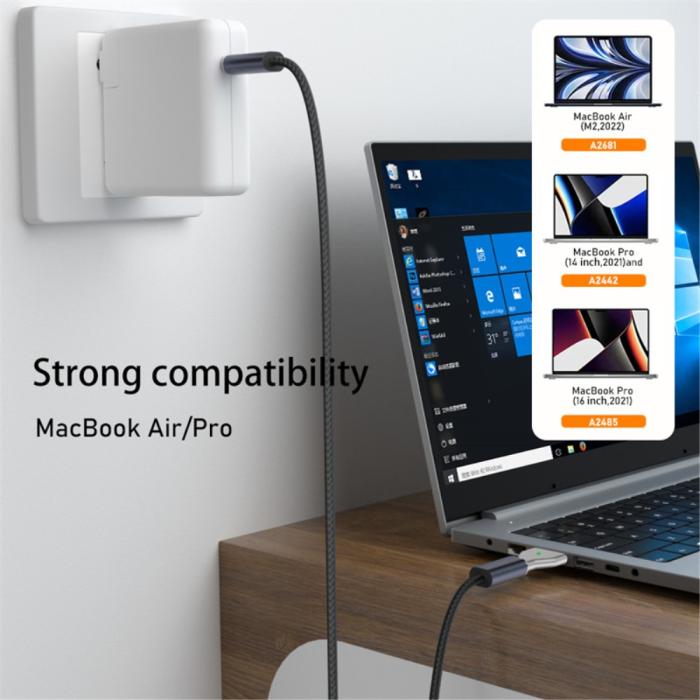 Bild 4, 140W MacBook Adapter MagSafe 3 till USB-C Snabbladdning