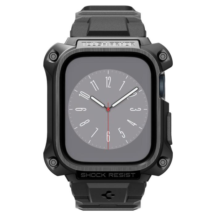 Bild 2, Spigen Apple Watch 7/8 45 mm Skal/Armband Tough Armor Metal Black