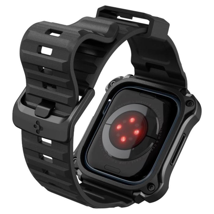 Bild 4, Spigen Apple Watch 7/8 45 mm Skal/Armband Tough Armor Metal Black