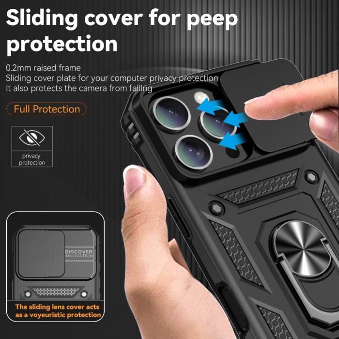 Bild 6, iPhone 16 Pro Skal CamShield Ring Hybrid Svart