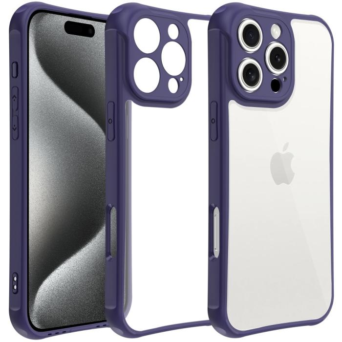 Bild 1, LEEU DESIGN iPhone 16 Pro Max Skal Shockproof Mörk Blå/Lila