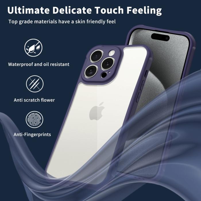 Bild 2, LEEU DESIGN iPhone 16 Pro Max Skal Shockproof Mörk Blå/Lila