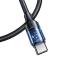 USAMS 3m 100W Snabbladdningskabel Nylon USB-C/USB-C Svart