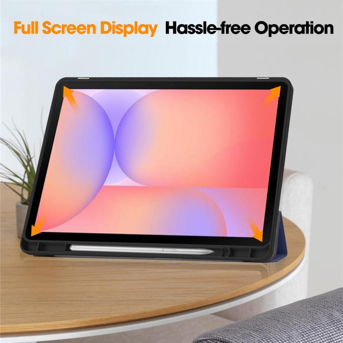 Bild 5, Samsung Galaxy Tab S10 Lite Fodral Tri-Fold Pennhållare Mörk Blå