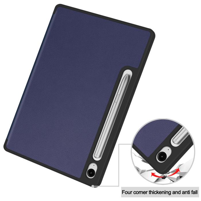 Bild 6, Samsung Galaxy Tab S10 Lite Fodral Tri-Fold Pennhållare Mörk Blå