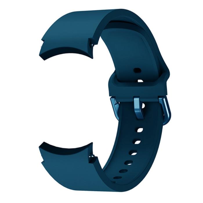 Bild 2, Silikon Armband För Galaxy Watch 4/5/5 Pro/6/7/FE Mörk Blå