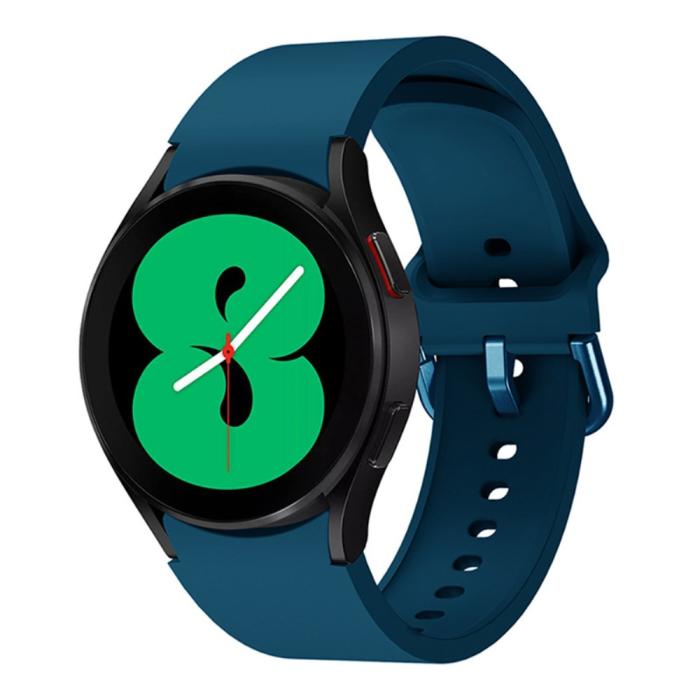 Bild 3, Silikon Armband För Galaxy Watch 4/5/5 Pro/6/7/FE Mörk Blå